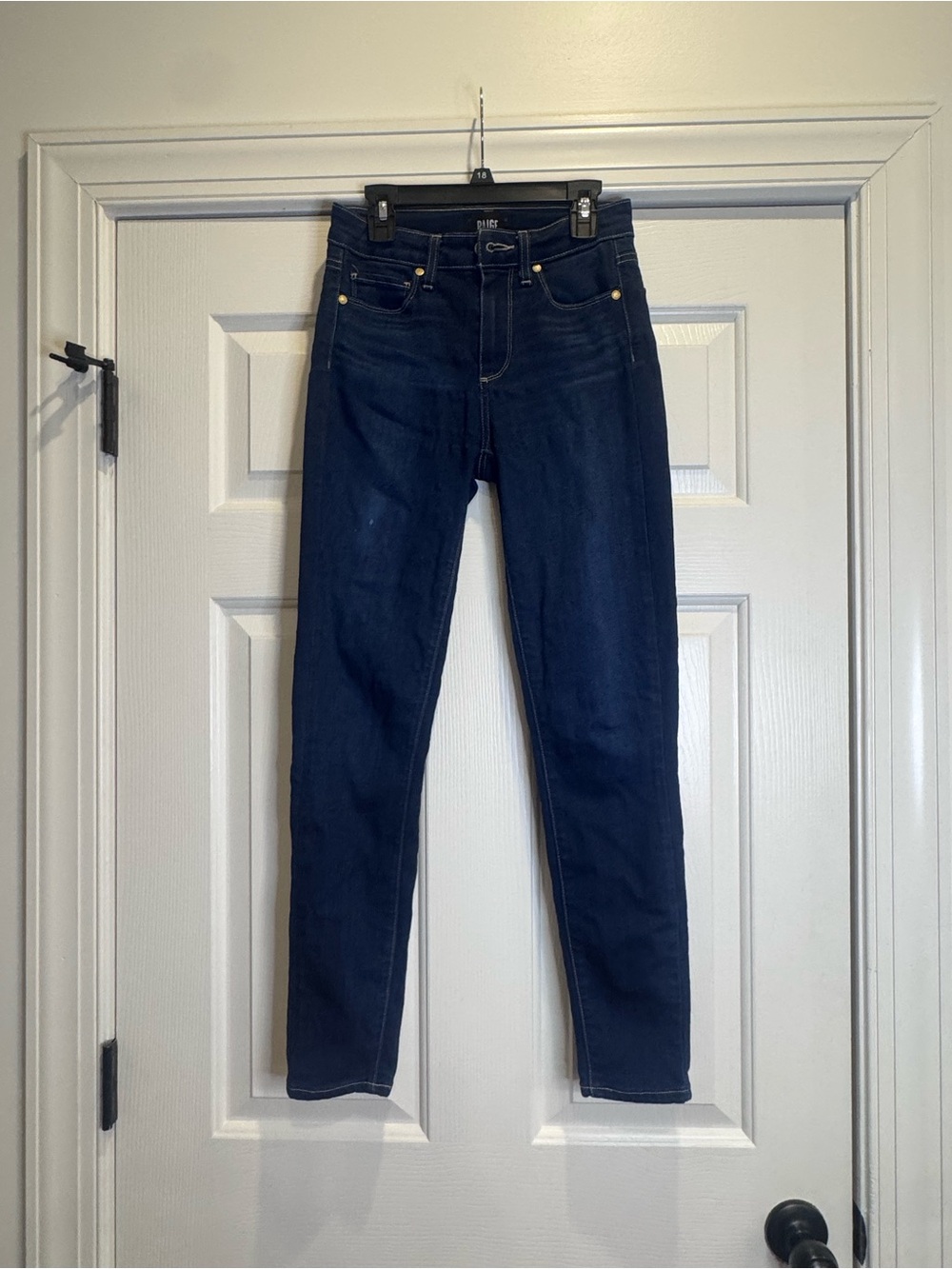 PAIGE Dark Indigo High-Rise Skinny Jeans Size 26 / 4 Stretchy pants $229 new